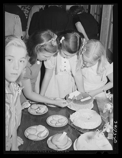 Untitled photo, possibly related to: Children having refreshments at the 4-H Club Spring fair at Adrian, Oregon