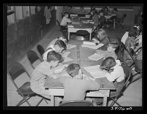 Schoolchildren at the FSA (Farm Security Administration) farm workers' camp. Caldwell, Idaho