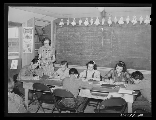 Schoolchildren at the FSA (Farm Security Administration) farm workers' camp. Caldwell, Idaho