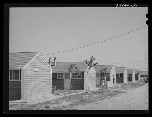 Row shelters at the FSA (Farm Security Administration) farm workers' camp. Caldwell, Idaho