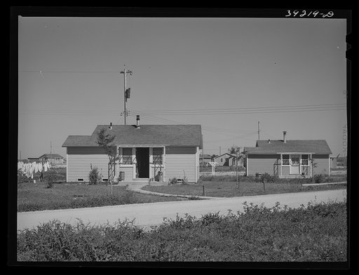 Houses for permanent farm workers at the FSA (Farm Security Administration) farm workers camp. Caldwell, Idaho
