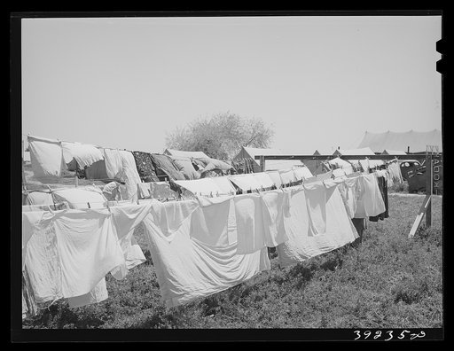 Laundry. FSA (Farm Security Administration) migratory labor camp mobile unit. Wilder, Idaho