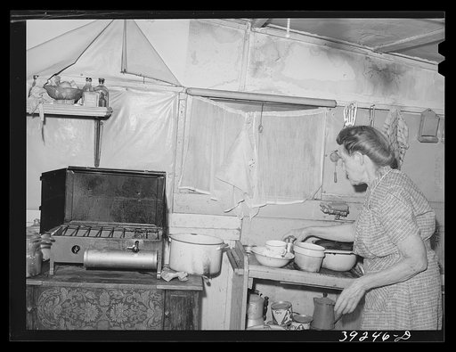 Interior of shack house. San Diego, California