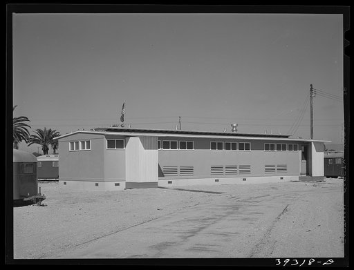 Building which houses the sanitary facilities at the FSA (Farm Security Administration) trailer camp for defense workers. San Diego, California