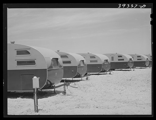 Trailers at the FSA (Farm Security Administration) camp for defense workers. San Diego, California