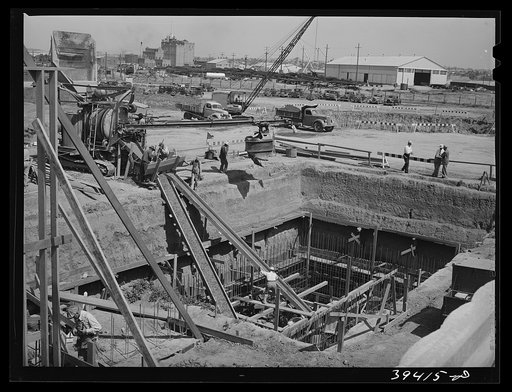 Excavation for the sewage disposal plant. San Diego, California