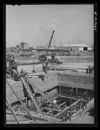 Work on the sewage disposal plant. San Diego, California