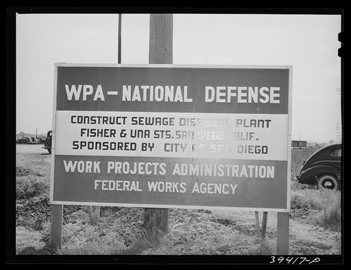 Sign of the sewage disposal plant. San Diego, California