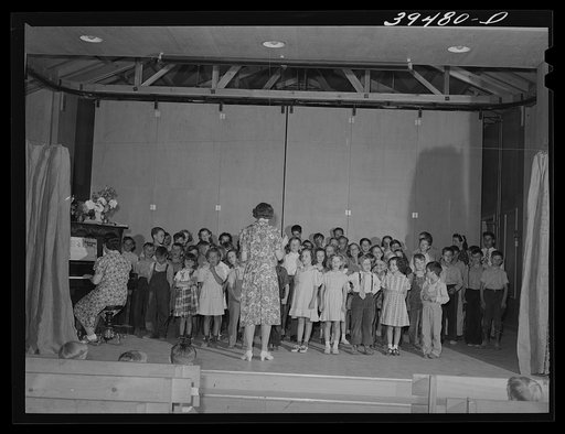 Schoolchildren in program at end of school term. FSA (Farm Security Administration) labor camp. Caldwell, Idaho