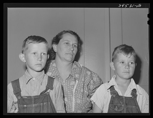 Mother and her boys. FSA (Farm Security Administration) farm labor camp. Caldwell, Idaho