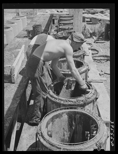 Making irrigation tile. Canyon County, Idaho