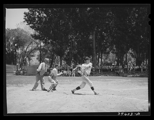 "Batter up" at the baseball game which was part of the Fourth of July celebration at Vale, Oregon