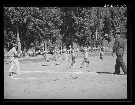 Untitled photo, possibly related to: Kids tug of war at the Fourth of July celebration at Vale, Oregon