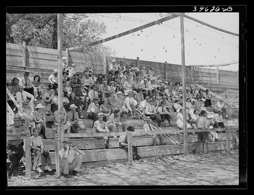 Spectators at the baseball game on the Fourth of July at Vale, Oregon