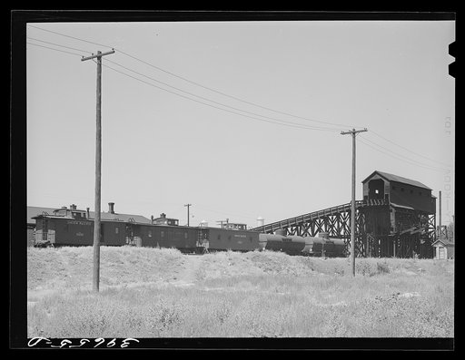 Untitled photo, possibly related to: Coaling station on railroad at Nampa, Idaho