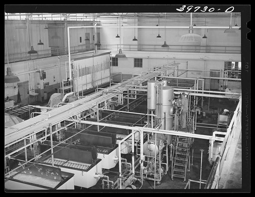 Pasteurizing equipment at the Dairymen's Cooperative Creamery. Caldwell, Canyon County, Idaho