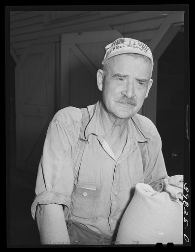 This man gathers samples of wheat from all elevators in three counties in the vicinity of Walla Walla, Washington. The samples are gathered for the Walla Walla Grain Growers Association, state inspectors and wheat brokers