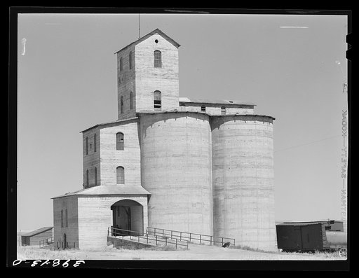 Privately-owned wheat elevator on farm in Eureka Flats. Walla Walla County, Washington