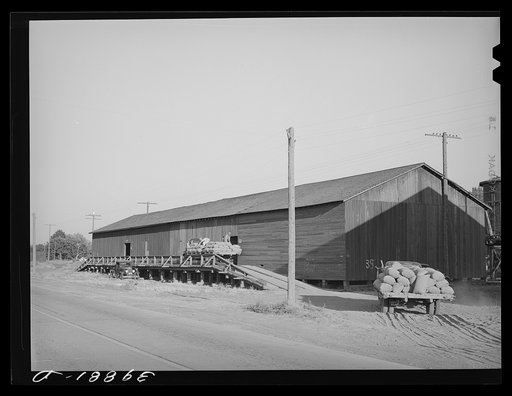 Sack warehouse for wheat. Touchet, Walla Walla County, Washington