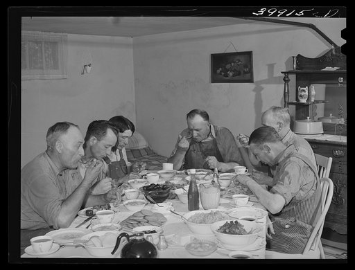 Harvest hands at dinner. Walla Walla County, Washington
