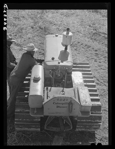 Caterpillar tractor used to draw wheat combine. Whitman County, Washington