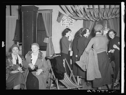Wives and sweethearts of the striking auto workers. Members of the "Ladies Auxiliary." Flint, Michigan