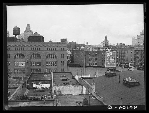 New York, New York. 1938(?). Backyards of East 63rd Street