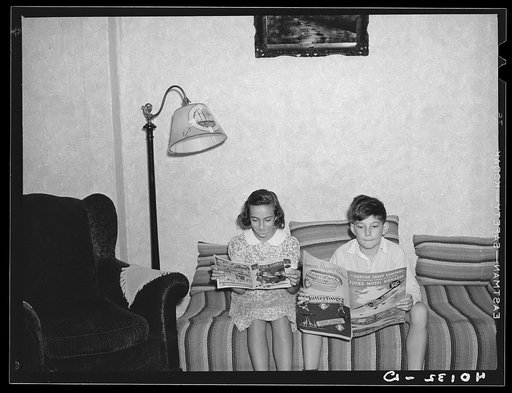 New York, New York. 1938(?). The younger daughter and the son of Mr. Montefiori