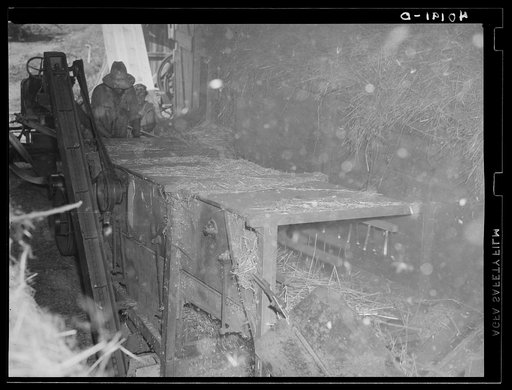 Untitled photo, possibly related to: Barto, Berks County, Pennsylvania. Threshing on the farm of Thomas G. Evans, a FSA (Farm Security Administration) client