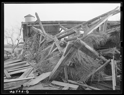New England hurricane. Barn in Connecticut