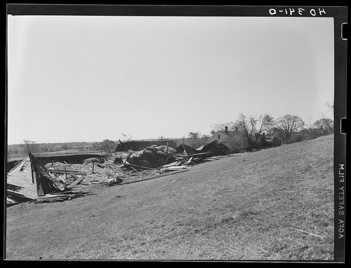 Worcester (vicinity), Massachusetts. Wreckage left by a New England hurricane