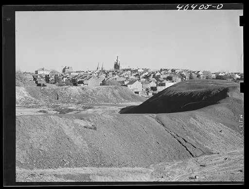 Shenandoah, Pennsylvania. A bird's-eye view of the town, looking east