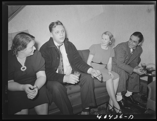 Shenandoah, Pennsylvania. Miners and wives at a party at Mike Karachuts' house