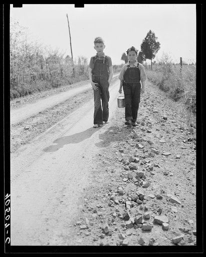 Boys on way home from school. Near Sterling, Virgina