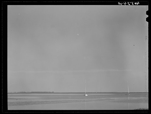 Boats in the bay off Deal Island, Maryland