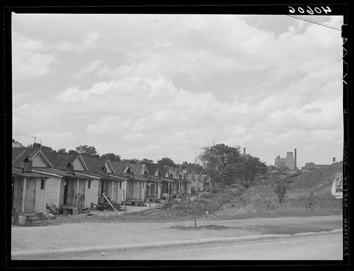 Untitled photo, possibly related to: Backs of Negro houses in Durham, North Carolina