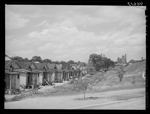 Backs of houses in Negro quarter, Durham, North Carolina
