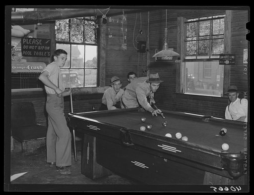Interior of general store and poolroom at Stem, Granville County, North Carolina