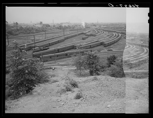 Untitled photo, possibly related to: Train yard. Washington, D.C.