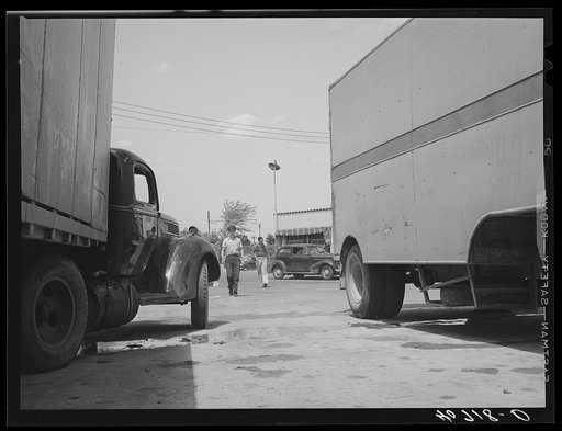 Untitled photo, possibly related to: Trucks parked at Capital truck service station on New York Avenue at Bladensburg Road. U.S. No. 1, Washington, D.C.