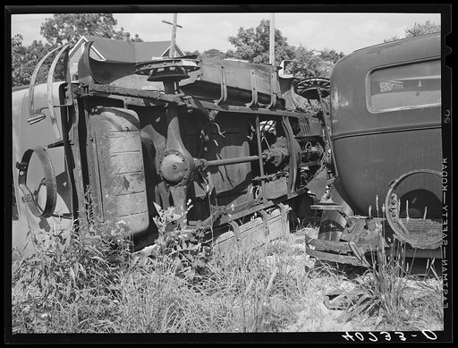 Auto graveyard, used parts along U.S. Highway No. 1 near Sulphur Springs, Maryland