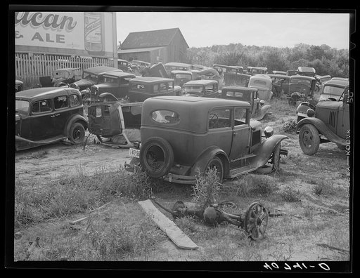 Used parts lot along U.S. Highway No. 1, outside Baltimore, Maryland
