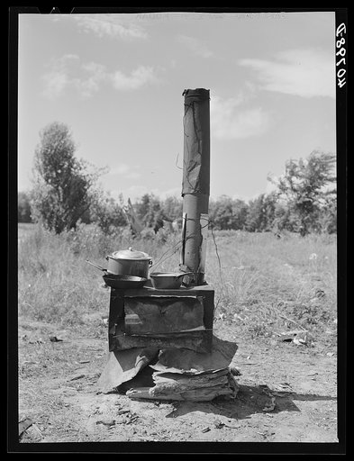 Stone on which cooking is done for a crew of thirty-five Florida migrants. Old Trap, North Carolina
