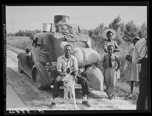 Untitled photo, possibly related to: Group of Florida migrants on their way to Cranberry, New Jersey, to pick potatoes. Near Shawboro, North Carolina