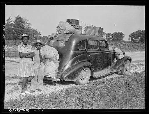 Untitled photo, possibly related to: Group of Florida migrants on their way to Cranberry, New Jersey, to pick potatoes. Near Shawboro, North Carolina