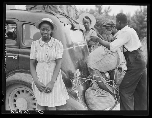 Group of Florida migrants on their way to Cranberry, New Jersey, to pick potatoes. Near Shawboro, North Carolina