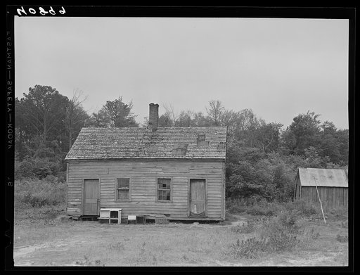 House occupied by migratory agricultural workers in a field near Accomac, Virginia