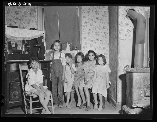 Children of Italian migratory workers who have come from Delaware to work in the onion fields near Cedarville, New Jersey