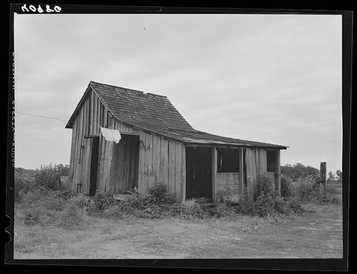 Eight migratory agricultural workers stay in this shack near Belcross, North Carolina