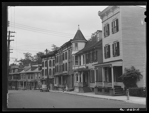 Houses on Broadway. Mauch Chunk, Pennsylvania